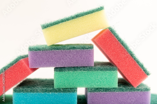 sponges for dishwashing isolated on white background
