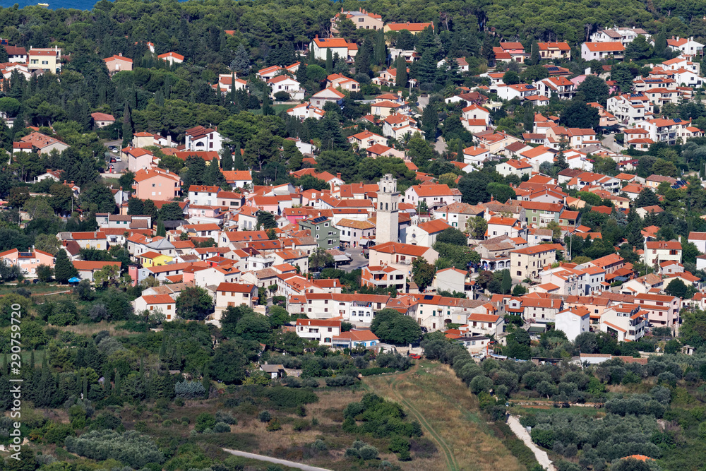 Aerial view of village Premantura, Istra