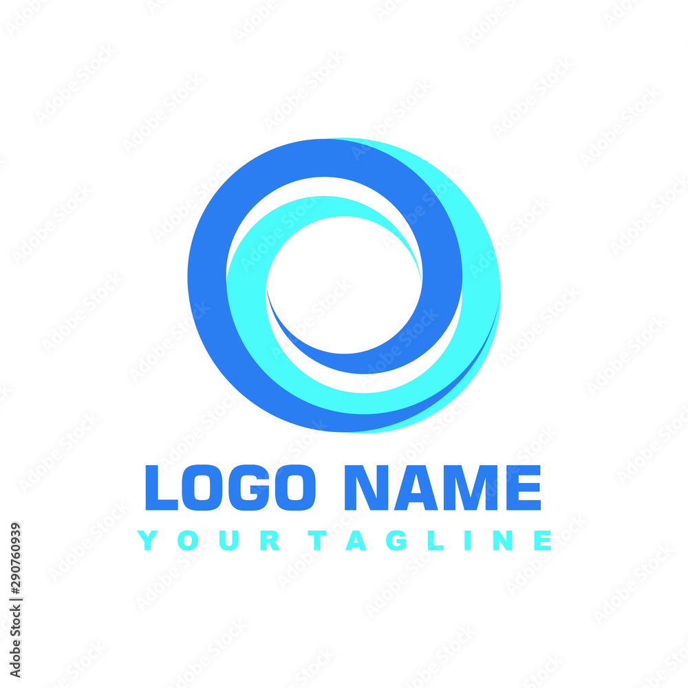 minimalist blue logo vector design