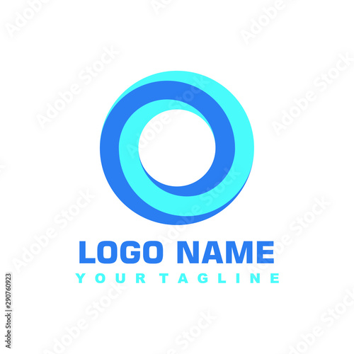 minimalist blue logo vector design