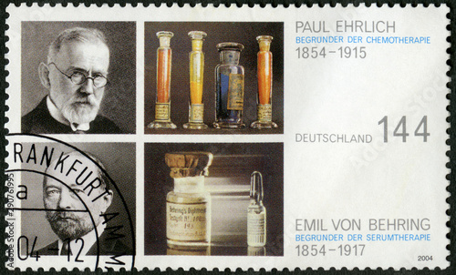 GERMANY - 2004: shows Paul Ehrlich (1854-1915) and Emil Adolf von Behring (1854-1917), Physicians photo