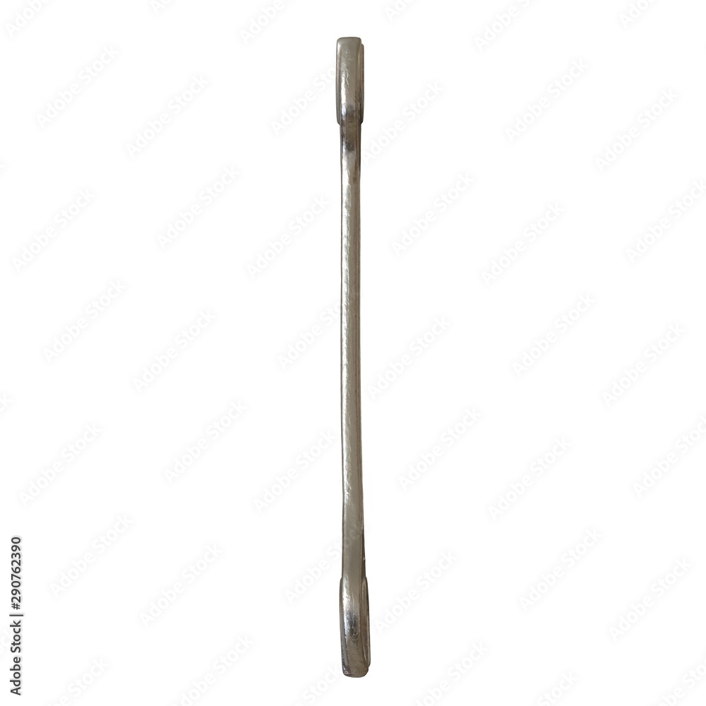 Silver two way metal wrench isolated on white background. 3D rendering of excellent quality in high resolution Silver two way metal wrench isolated on white background. 3D rendering of excellent quality in high resolution