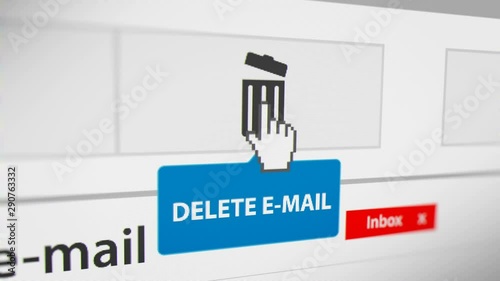 Mouse Cursor Clicking Delete E-Mail Button.
