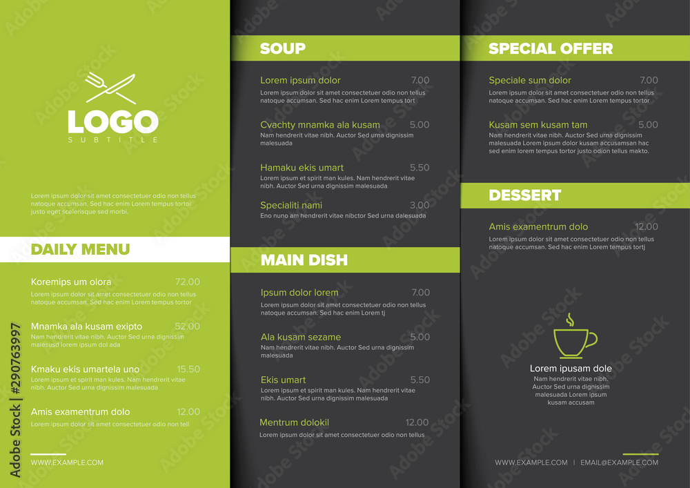 Modern minimalistic restaurant menu template - obrazy, fototapety, plakaty 