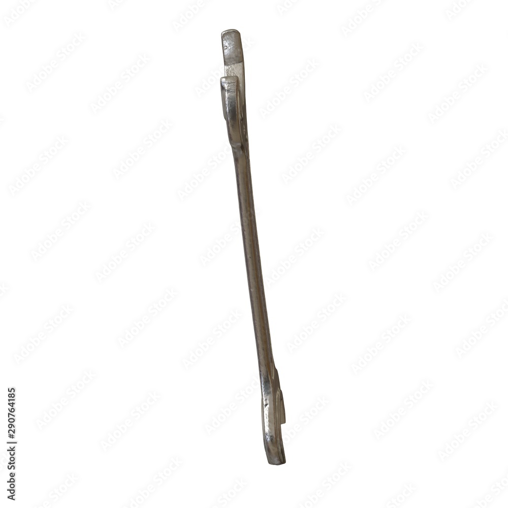Silver two way metal wrench isolated on white background. 3D rendering of excellent quality in high resolution Silver two way metal wrench isolated on white background. 3D rendering of excellent quality in high resolution