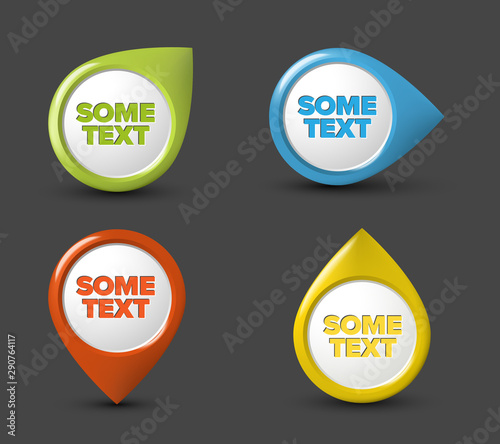 Vector Round pointer templates with text content