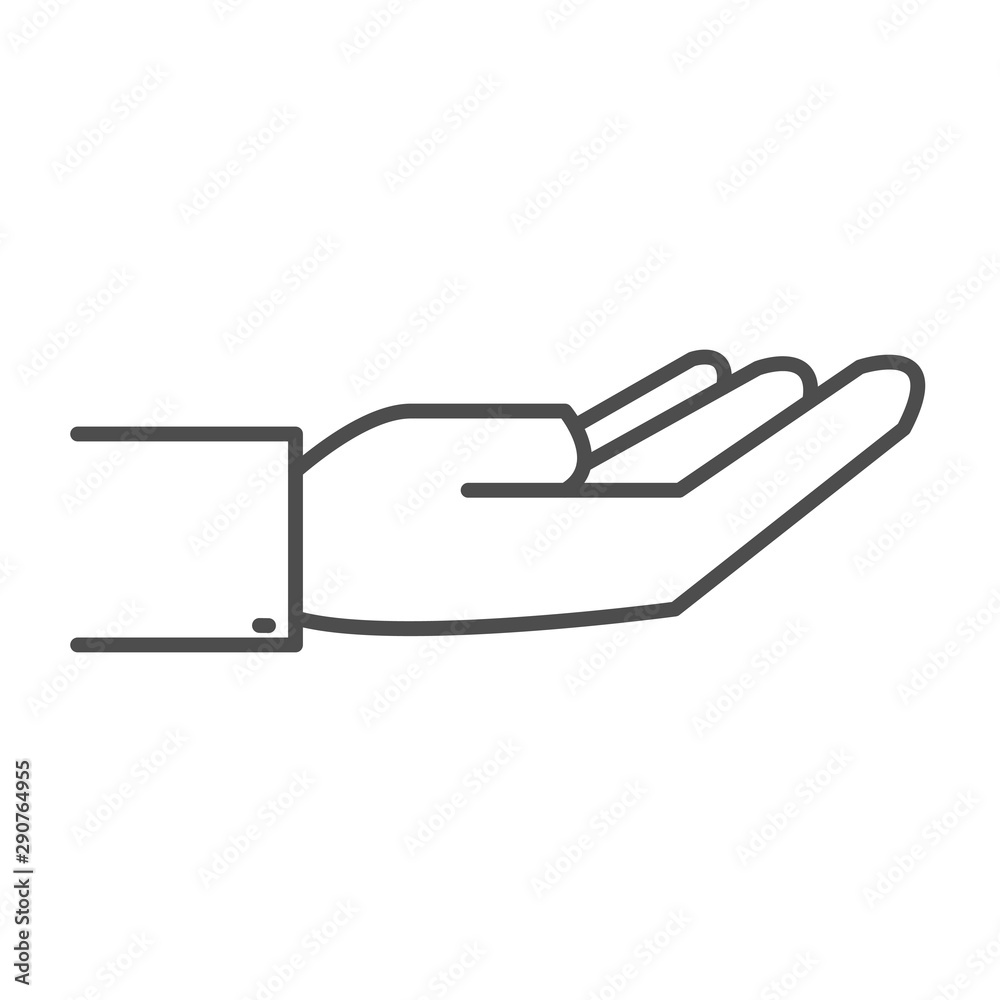 Fototapeta premium Hand icon thin line pixel perfect 64 pixel x 64pixel , editable