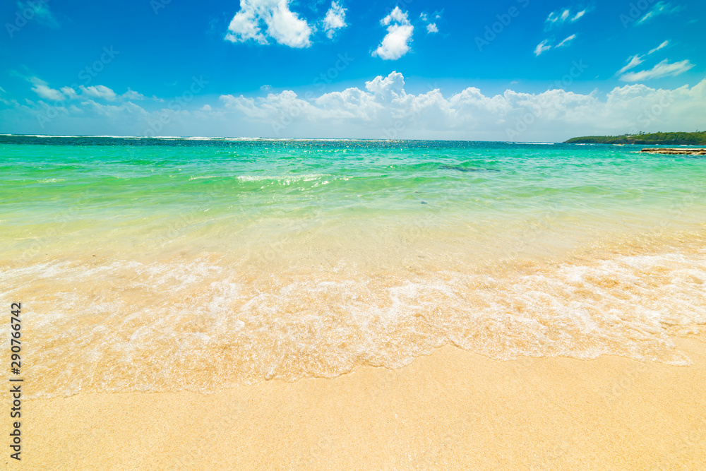 Fototapeta premium Turquoise sea and blue sky in Guadeloupe