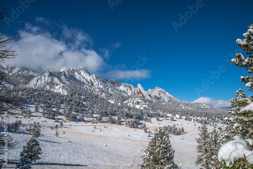 Winter scenery in Boulder, Colorado photo