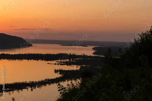evening sunset on the river © aleksa3136