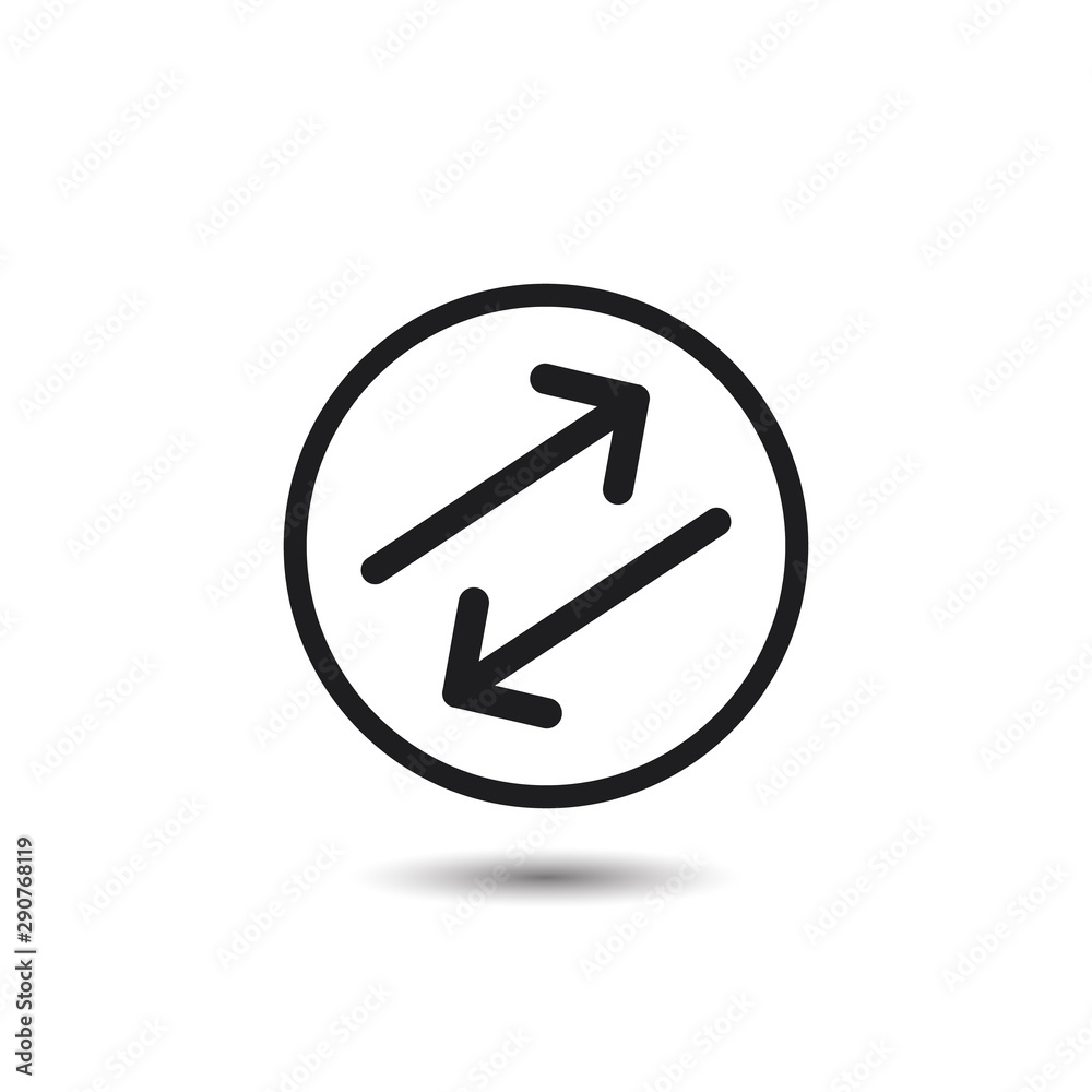 Diagonal Flipping Arrows rubber seal stamp watermark. Icon vector symbol. Sticker on a white Diagonal Flipping Arrows rubber seal stamp watermark. Icon vector symbol. Sticker on a white