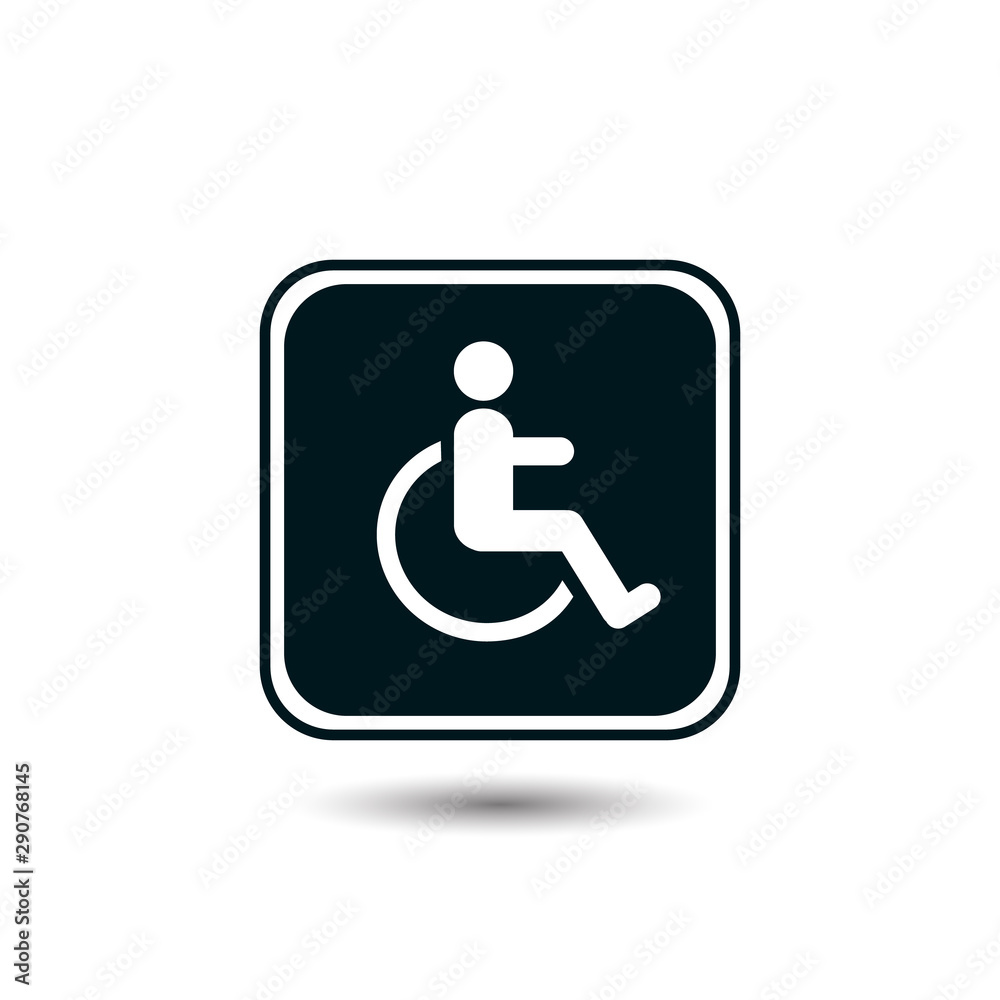 Disabled icon vector illustration. wheel chair