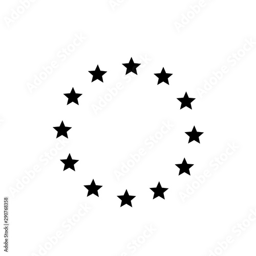 Europe union star icon on white.