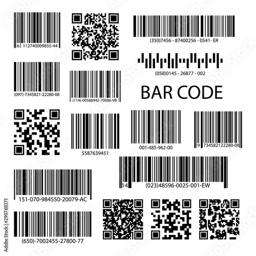 QR codes and barcode labels.