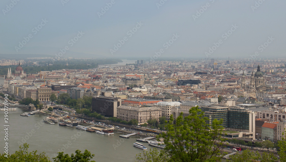 Cityscape in Budapest. View from above.
