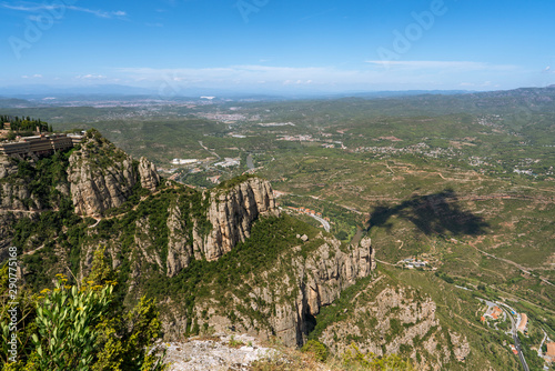 Montserrat Catalonia landscape drone view in Spain 