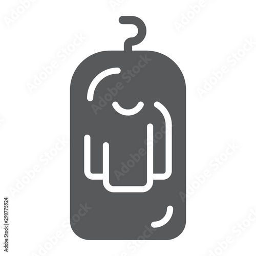 Clothes cover glyph icon, apparel and suit, storage for clothing sign, vector graphics, a solid pattern on a white background.