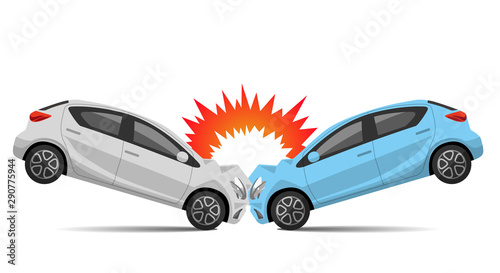 Illustration material: car collision accident