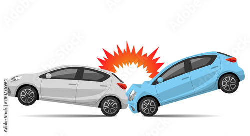 Illustration material: Car rear-end collision