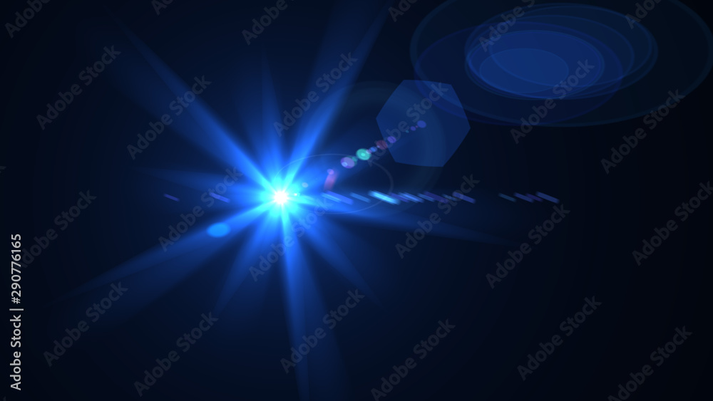 Obraz premium Bright Light Blue Lens Flare