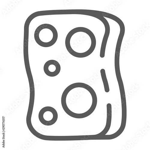 Sponge line icon, laundry and wash, washcloth sign, vector graphics, a linear pattern on a white background.