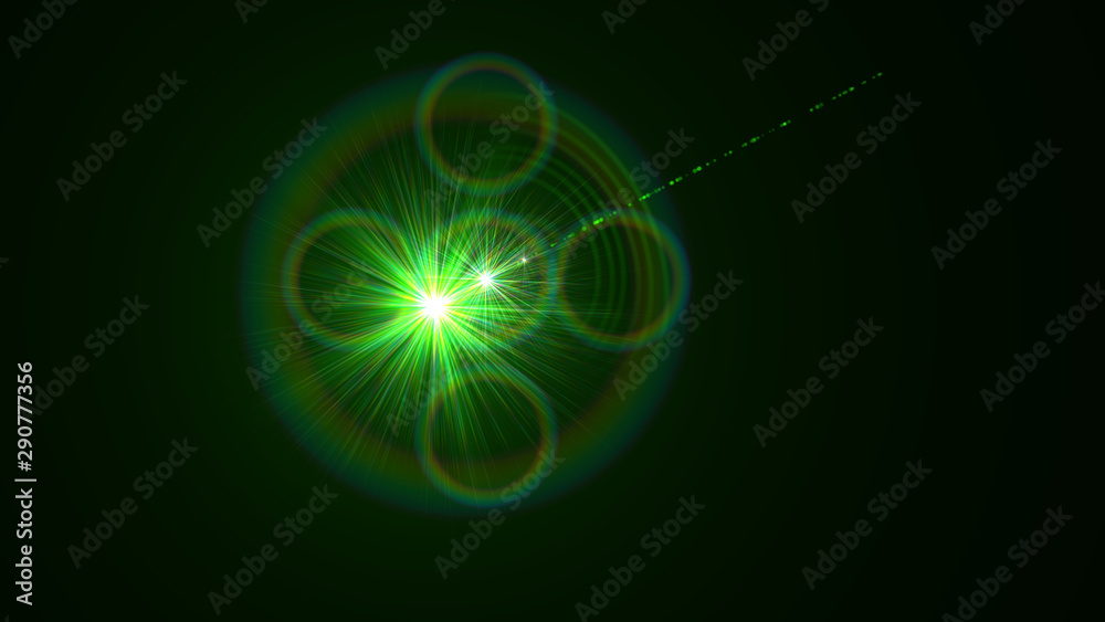 Fototapeta premium Bright Green Lens Flare