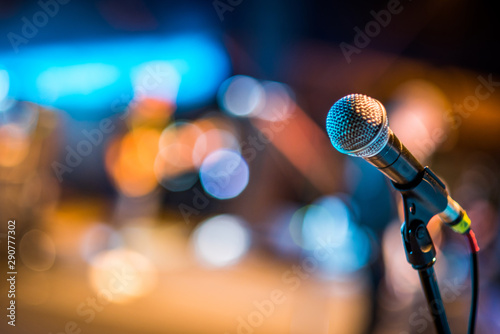 Fotótapéta Close-up of classic microphone at concert