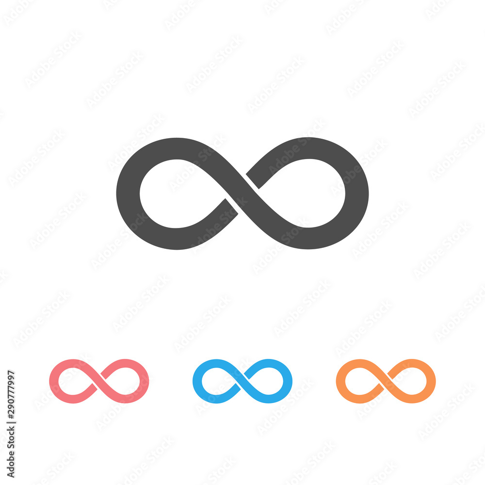 Infinity Icon Set. Vector illustration on white Infinity Icon Set. Vector illustration on white