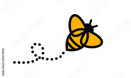 Bee Logo Template vector icon illustration design, Hive Logotype concept, Bee Logo design, bee logo, Concept for honey package design. vector logotype with flying bee, Bee Logo Vector, 