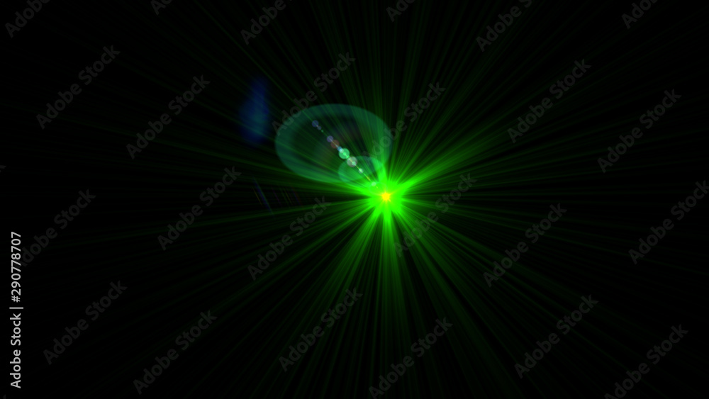 Obraz premium Bright Green Lens Flare