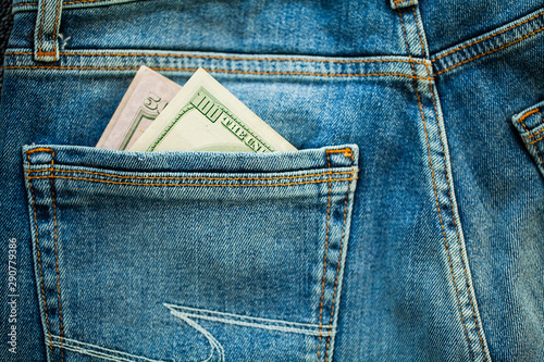 Denim blue jeans stack texture background closeup