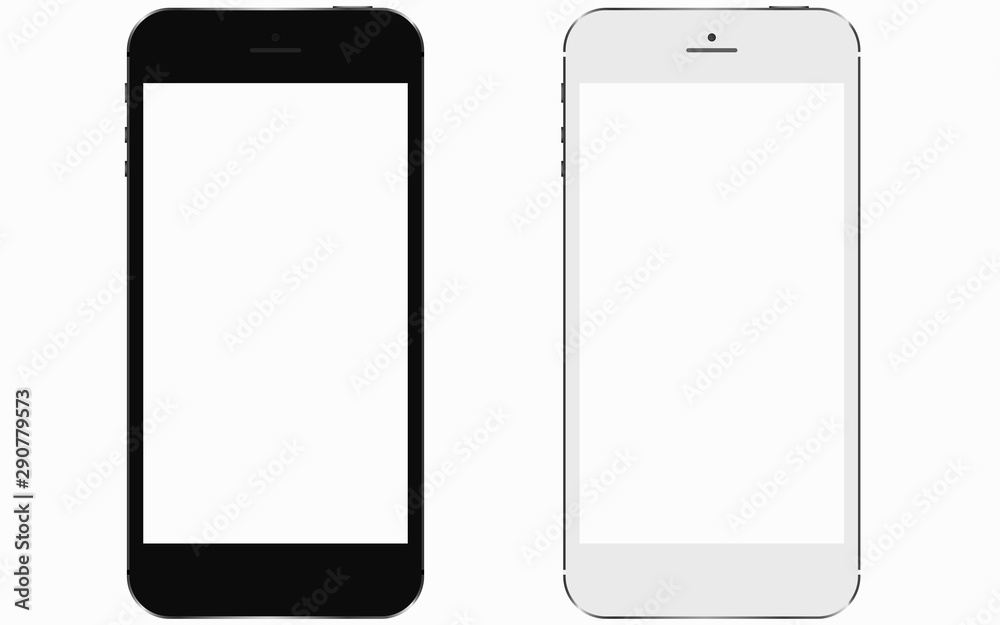 2 smartphones with blank screen - obrazy, fototapety, plakaty 