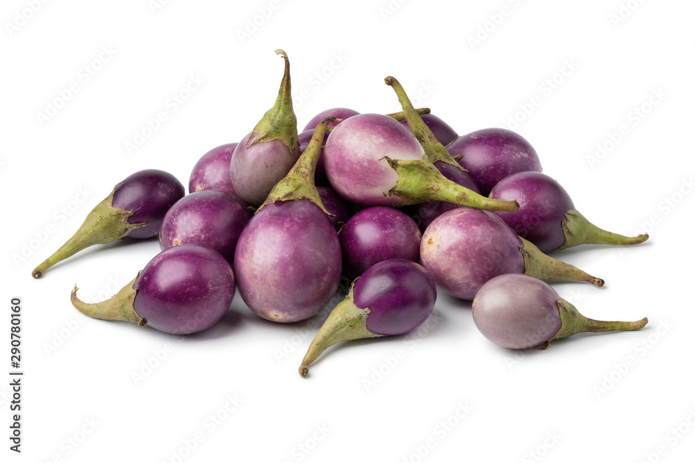 Heap of fresh raw purple mini eggplants Heap of fresh raw purple mini eggplants