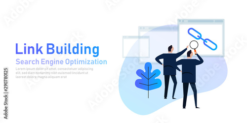 Link building. Search engine optimization create back-link between website page
