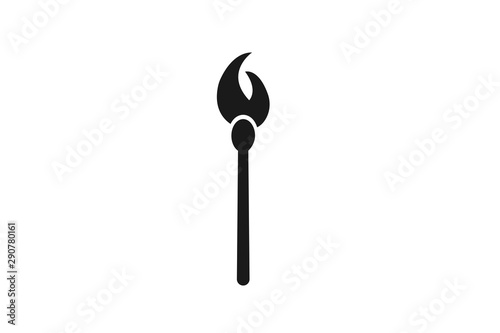 matchstick icon, Black fire stick icon