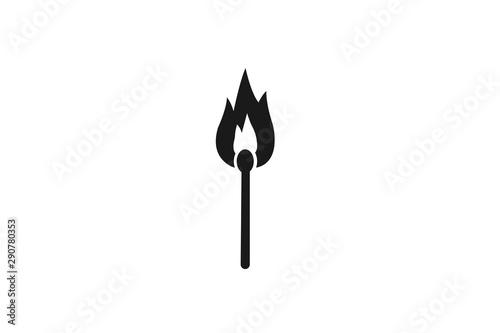matchstick icon, Black fire stick icon