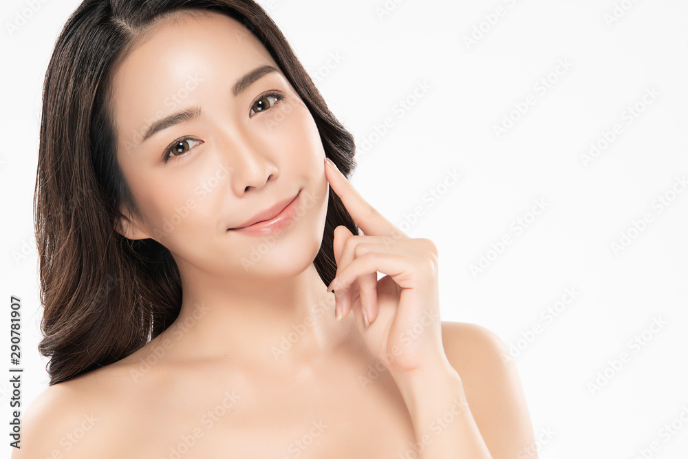 Beautiful Young Asian Woman with Clean Fresh Skin,