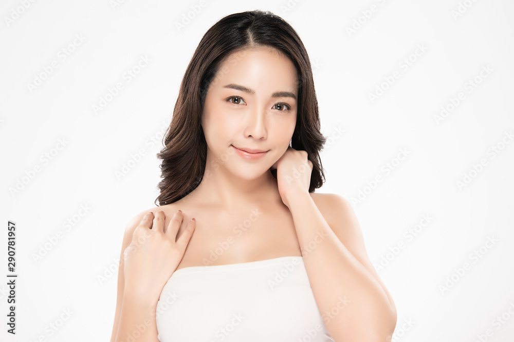 Beautiful Young Asian Woman with Clean Fresh Skin, Beautiful Young Asian Woman with Clean Fresh Skin,