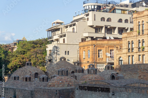 Tbilisi (Tiflis) Georgia. Panoramic view of the central historical part of the city