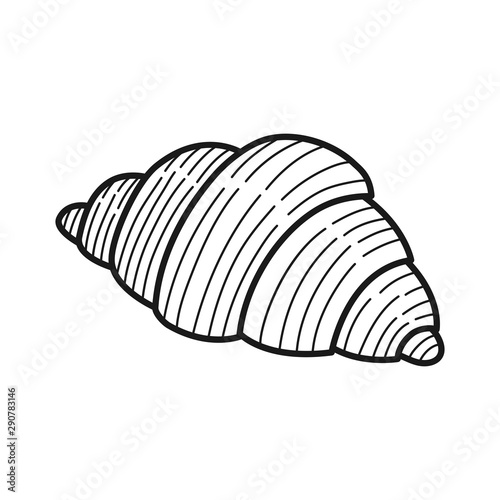 Hand drawn Croissant isolated on a white. Great for menu, poster or label. Vector illustration.