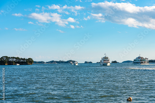 Matsushima Bay Sightseeing Cruises. Matsushima Bay is ranked as one of the Three Views of Japan. Miyagi Prefecture, Japan photo