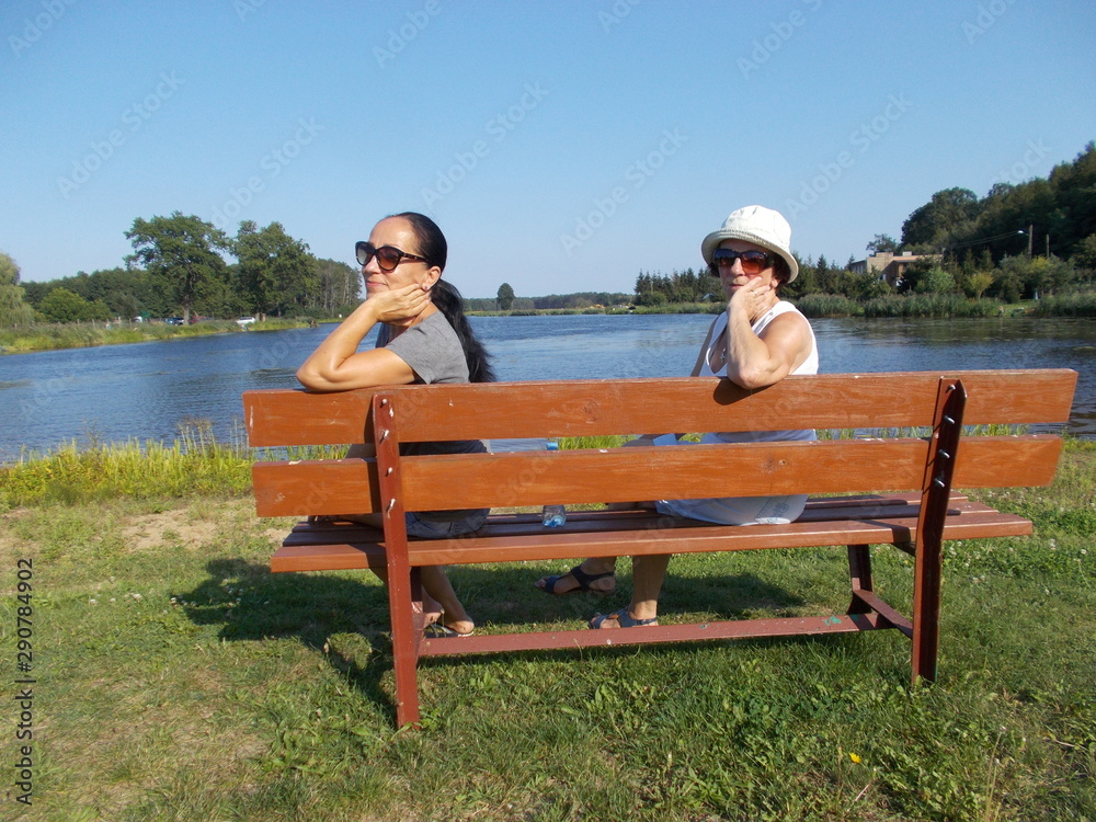 Fototapeta premium Mama i ja na wakacjach. Trzciel, Lubuskie, Polska