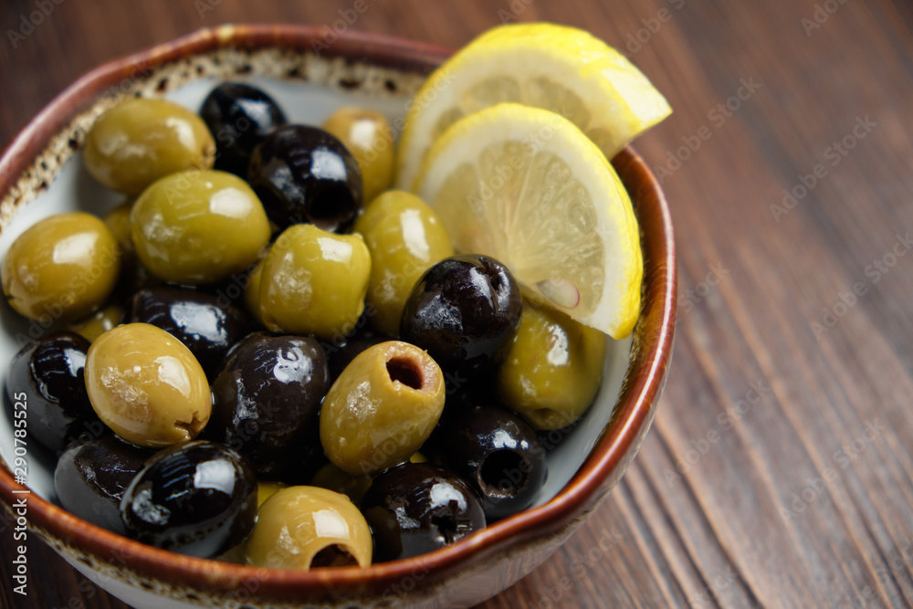 Olives and olives with lemon. menu for catering Olives and olives with lemon. menu for catering