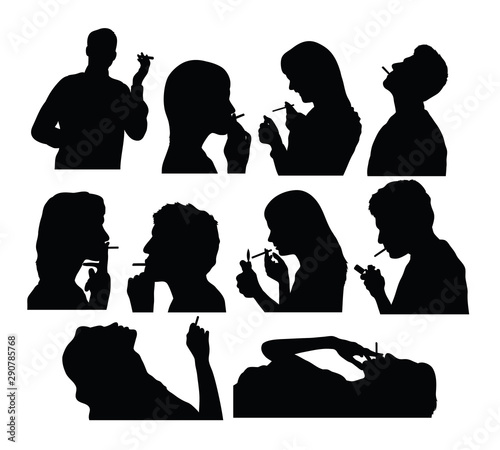 Smoker Silhouettes, art vector design