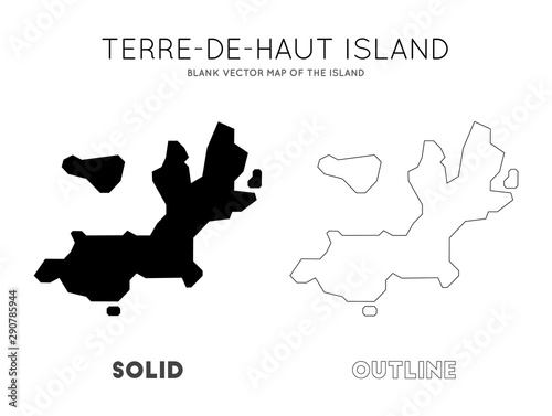 Terre-de-Haut Island map. Blank vector map of the Island. Borders of Terre-de-Haut Island for your infographic. Vector illustration.