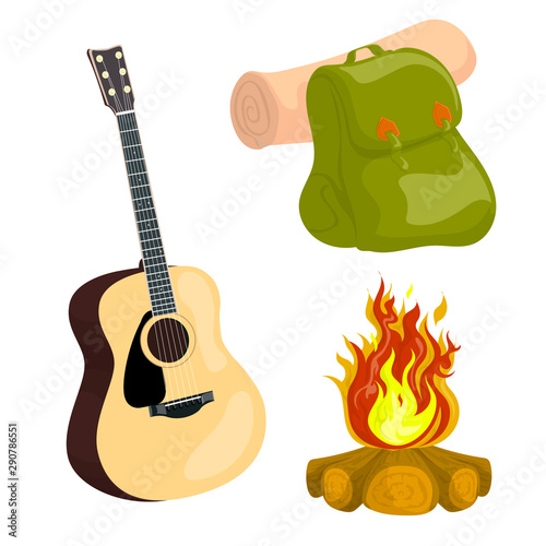 Guitar, fire and backpack all you need for fun gatherings in nature.