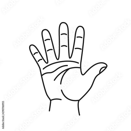 Hand drawn High five sign isolated on a white. Sketch. Vector illustration.