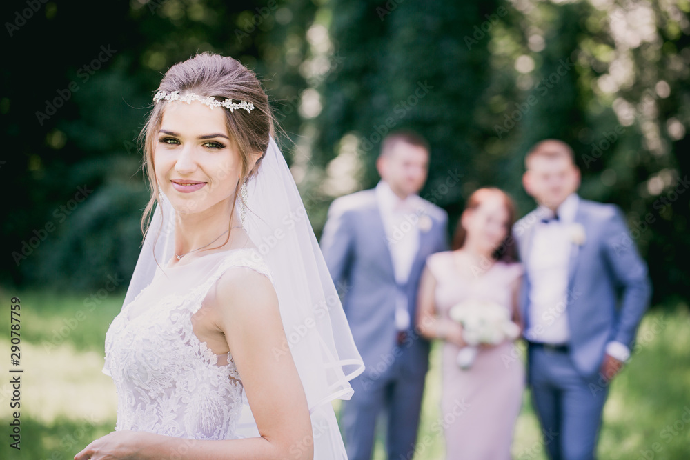 Bride on the background of the guests Bride on the background of the guests