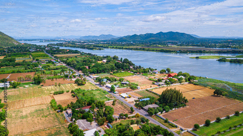 Aerial view of Tiger Cave Temple (Wat Tham Sua) in Kanchanaburi, Thailand. Tiger cave Temple of mountain in Kanchanaburi, Thailand. Aerial view of Tiger Cave Temple (Wat Tham Sua) in Kanchanaburi, Thailand. Tiger cave Temple of mountain in Kanchanaburi, Thailand.