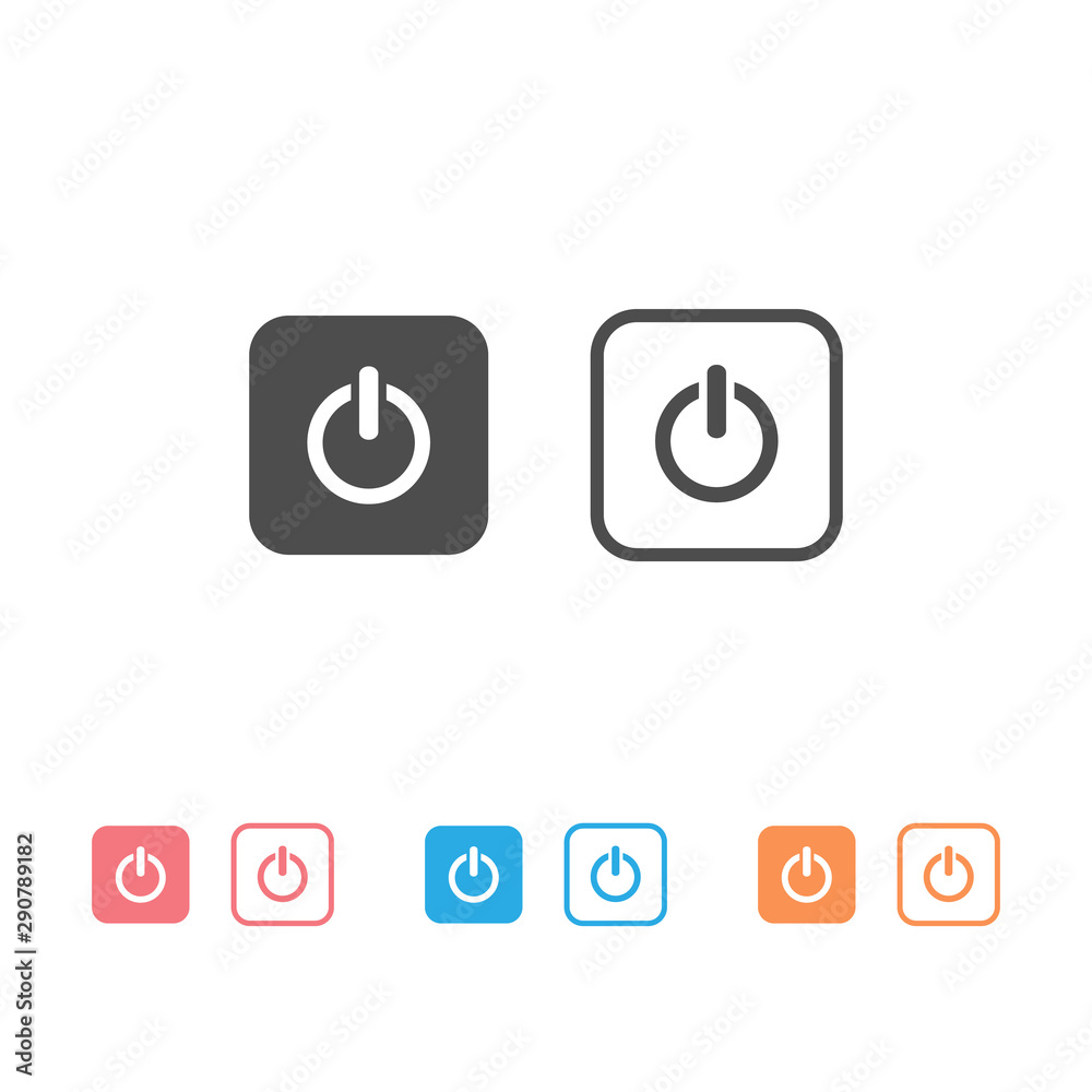 Power icon set. Power Switch Icon. Power icon set. Power Switch Icon.